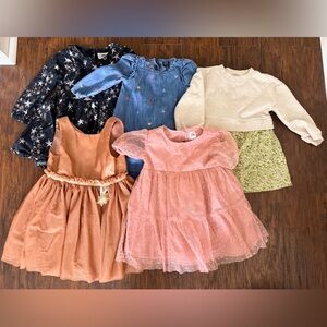 Lot of 2T Girl Dresses: Gap, H&M, Old Navy, Carters: Sparkle/Dressy/Floral/Denim